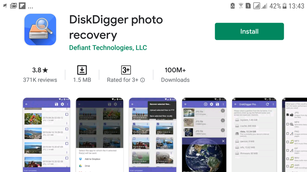 Recover deleted photos from Android mobile