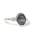 Opal stone silver ring